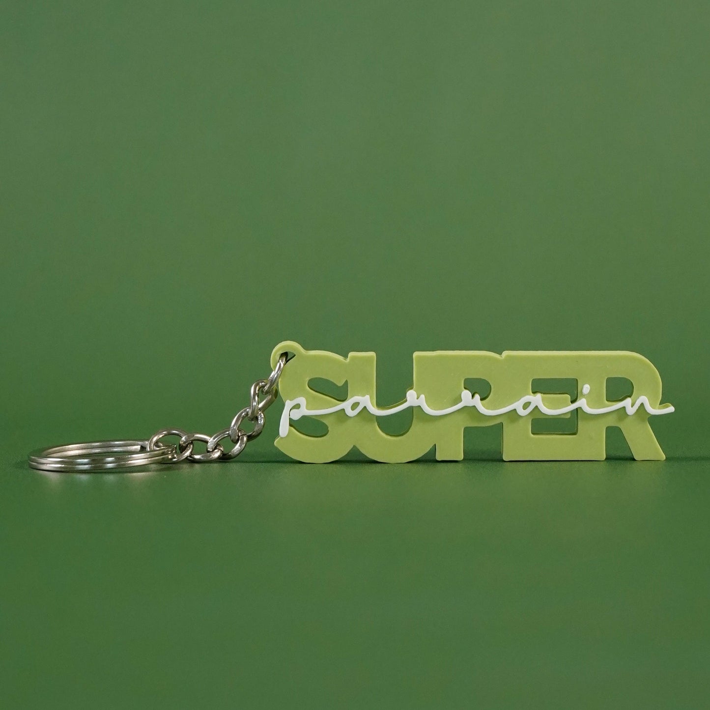 Porte-clé Super parrain vert matcha