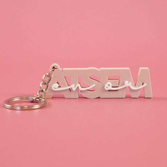 Porte-clé Atsem en or - Nude (beige rosé)