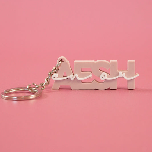 Porte-clé AESH en or - Nude (beige rosé)