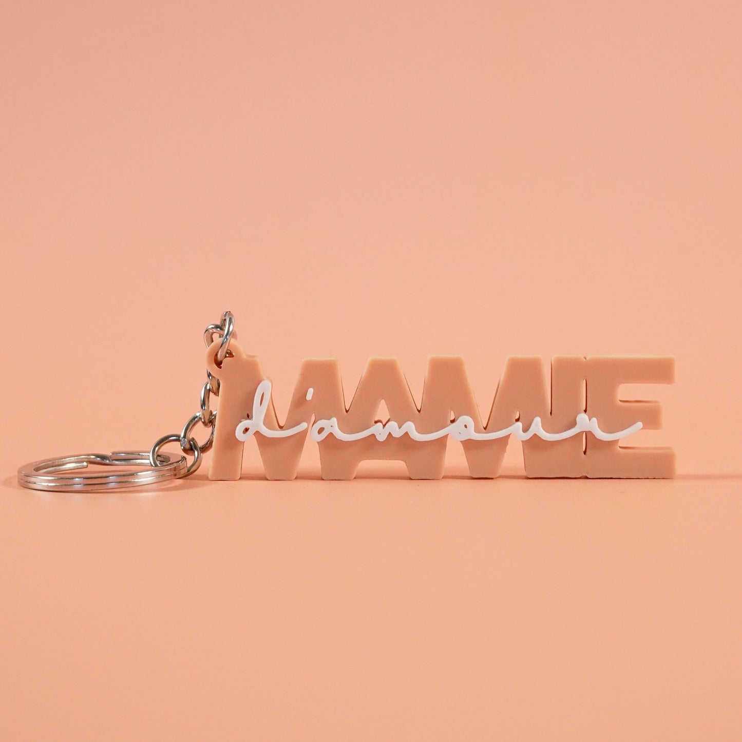 Porte-clé Mamie d'amour abricot