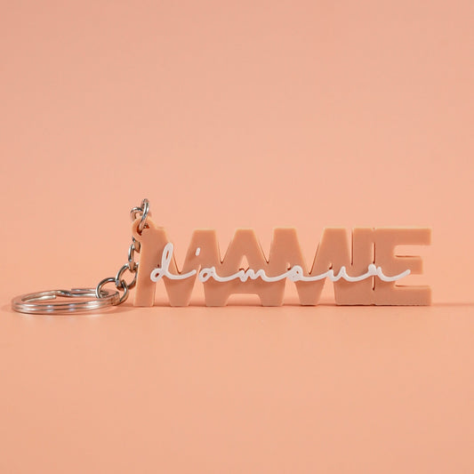 Porte-clé Mamie d'amour abricot