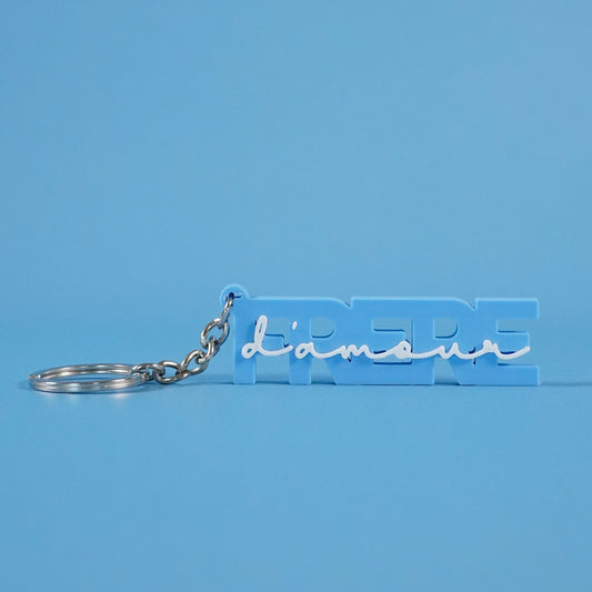 Porte-clé frère d'amour bleu ciel